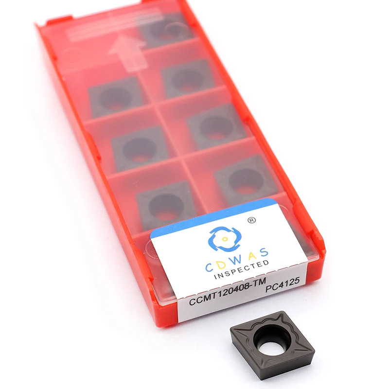 Твердосплавные пластины CCMT060204 CCMT09T304 CCMT120408 TM PC4125, высококачественный внешний токарный инструмент, токарный станок с ЧПУ, режущий инструмент для стали