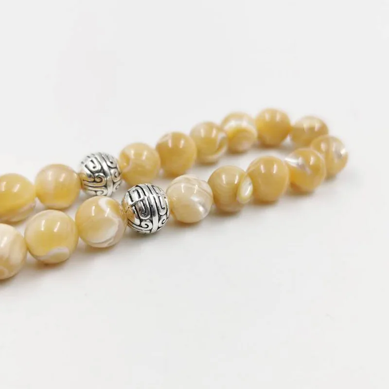 Natural SEAshell Tasbih No process Muslim bracelet 33 prayer beads RAMADAN eid gift Arab jewelry islam women fashion accessories