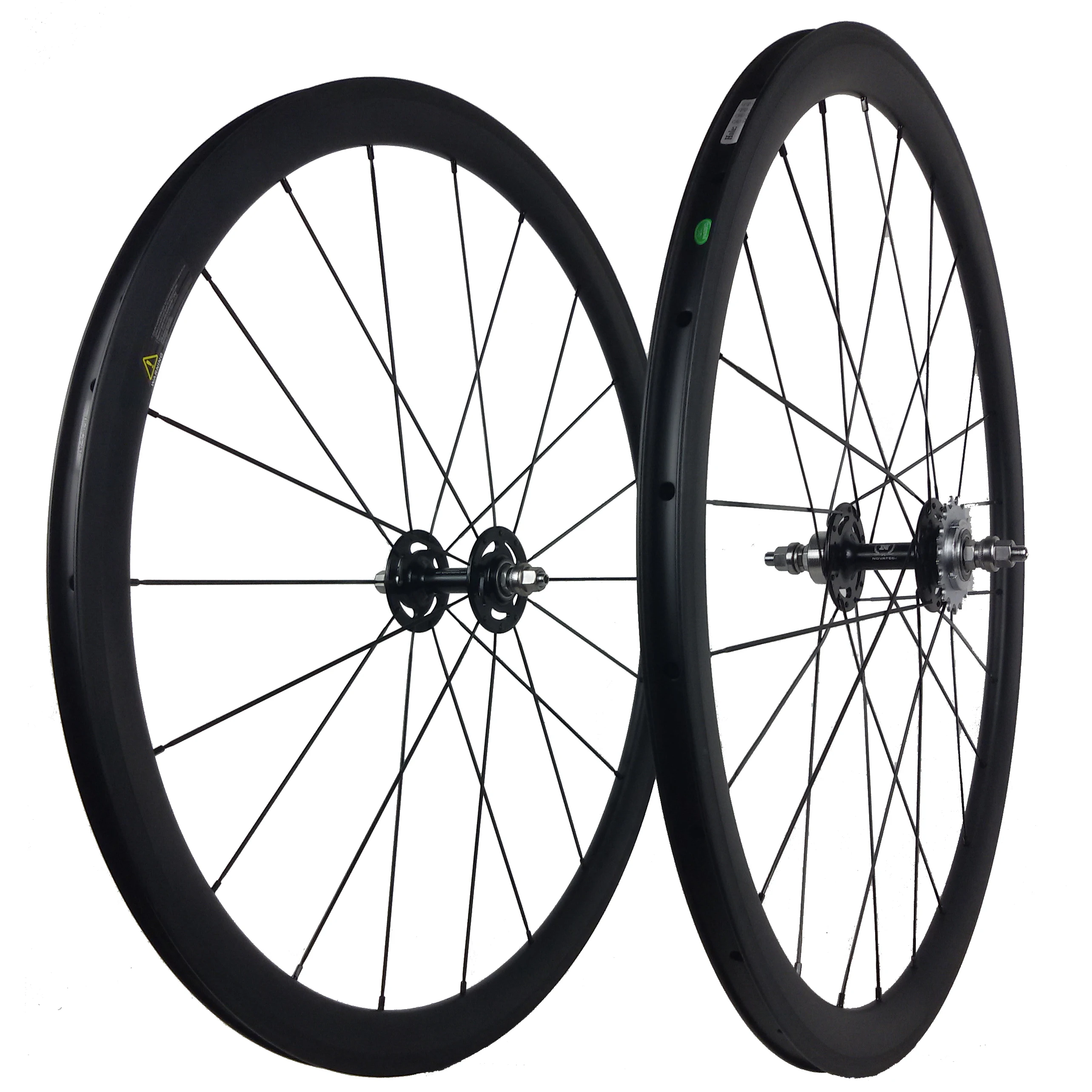 38/50/60/80mm Fixed Gear UD Carbon Bike Wheelset Tubular/Clincher Wheel Cycling 25mm U Profile Single Speed Novatec/Powerway Hub