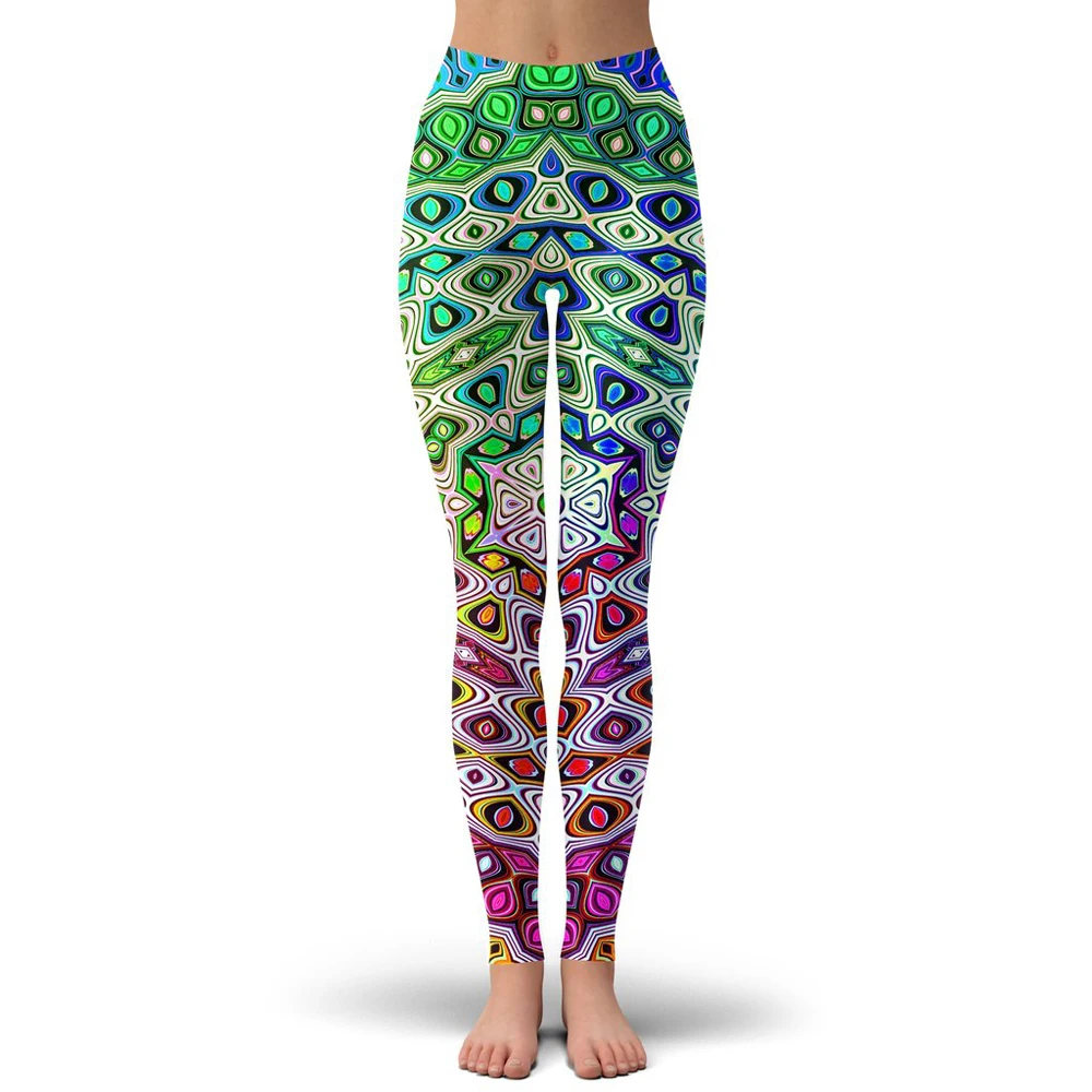 Tie dye psychedelische stijl mode vrouwen leggings 3D gedrukt regenboog verf leggings sexy elastische vrouwelijke magere leggings DDK25