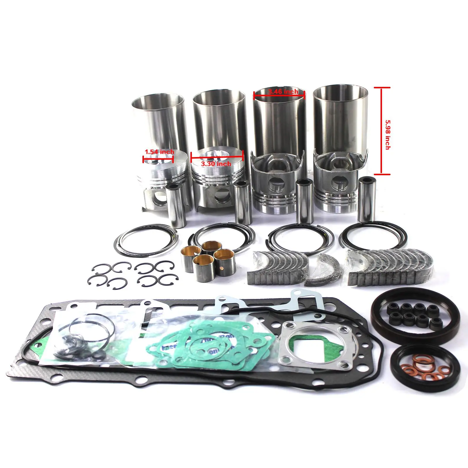 

Engine Overhaul Rebuild Kit for Yanmar 4D84-2 4D84E-2 4D84-2GA Komatsu PC40-7 PC50UU-2 Excavator Wheel Loader