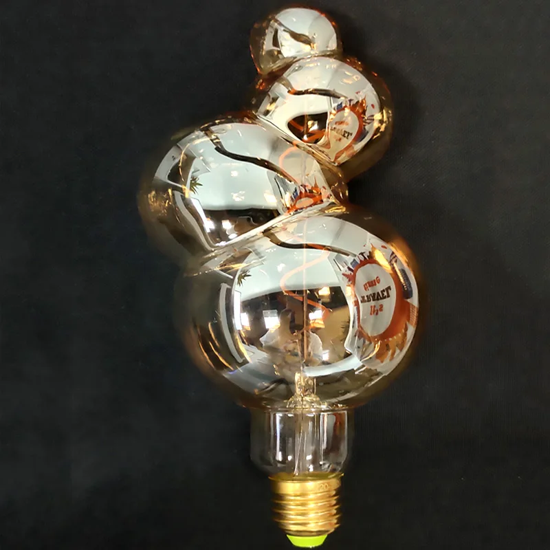 E27 Retro LED Shaped Filament Bulb 4W E27 LED Soft Filament Bubble Light Warm Yellow 220V Decorative Light