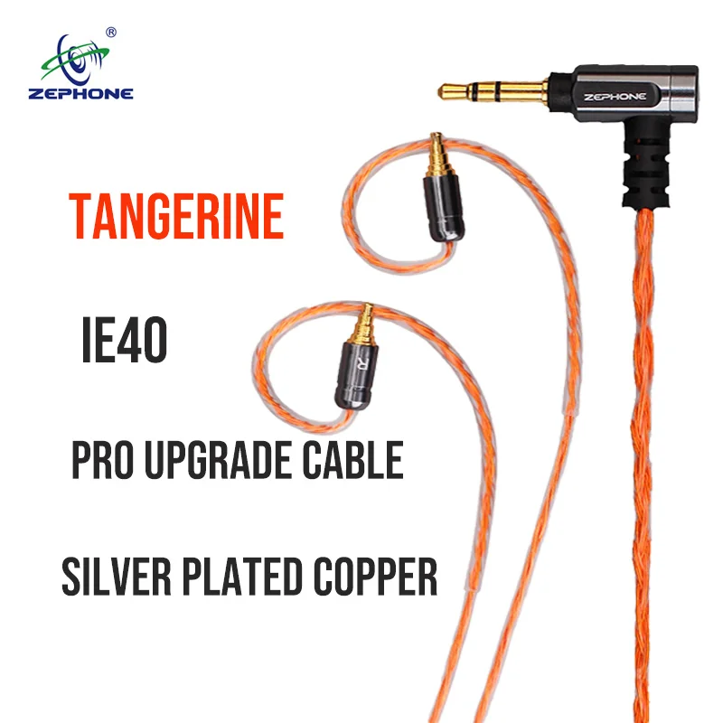 

Zephone Tangerine 0.78 MMCX/IE/A2DC 2.5/3.5/4.4mm Silver - plated Copper Headphone Upgrade Cable - suited for IE40