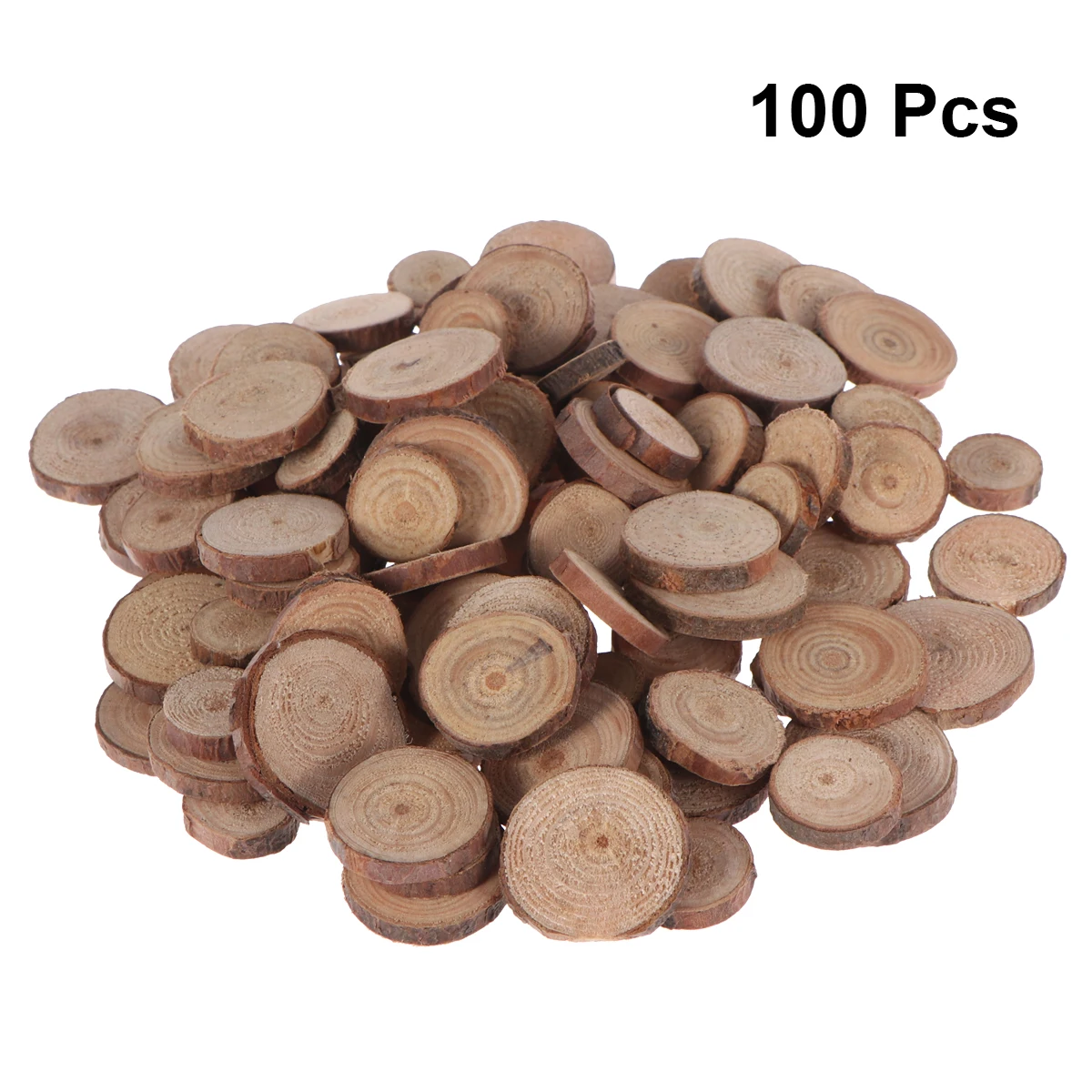 100pcs 1.5-3CM Wood Log Slices Discs For DIY Lumber Wedding Centerpieces Natural Pine Round Unfinished