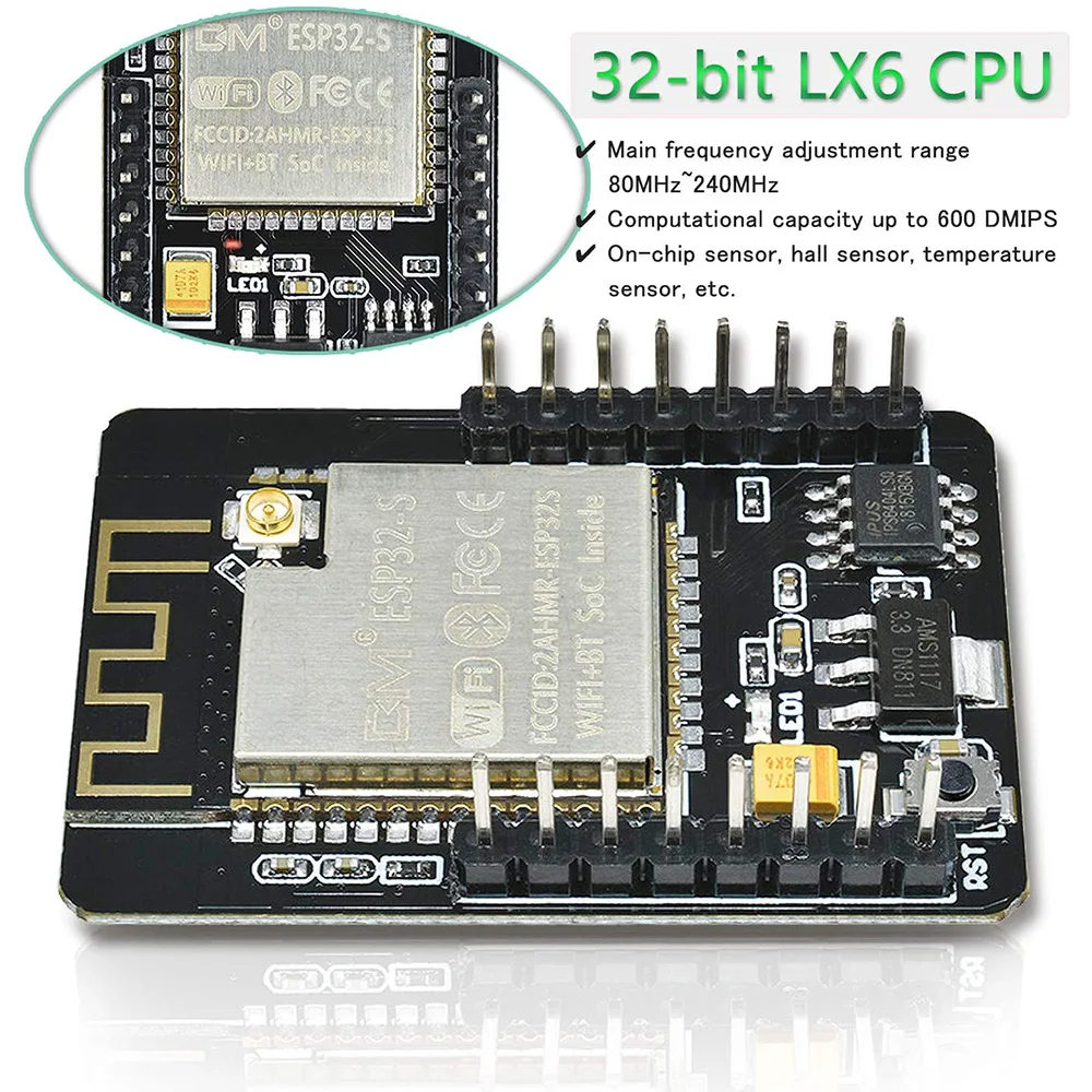 Módulo de cámara ESP32-CAM ESP32-S OV2640, placa de cámara de 2MP, inalámbrica, WiFi, Bluetooth, ranura para tarjeta TF para Arduino Raspberry Pi