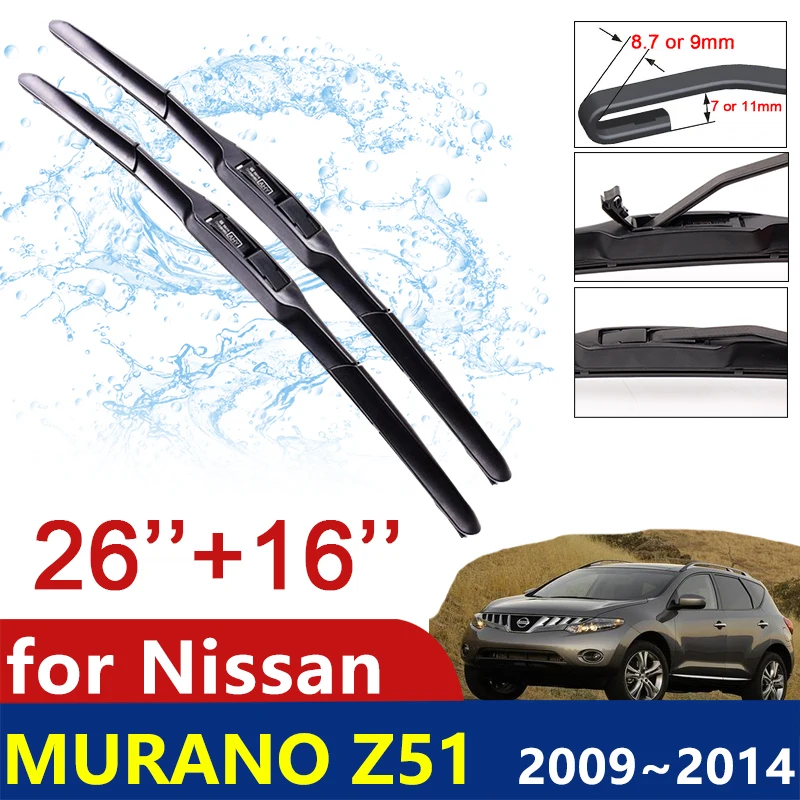 

Car Wiper Blades for Nissan Murano Z51 2009~2014 Front Windscreen Windshield Wipers Car Accessories Stickers 2010 2011 2012 2013