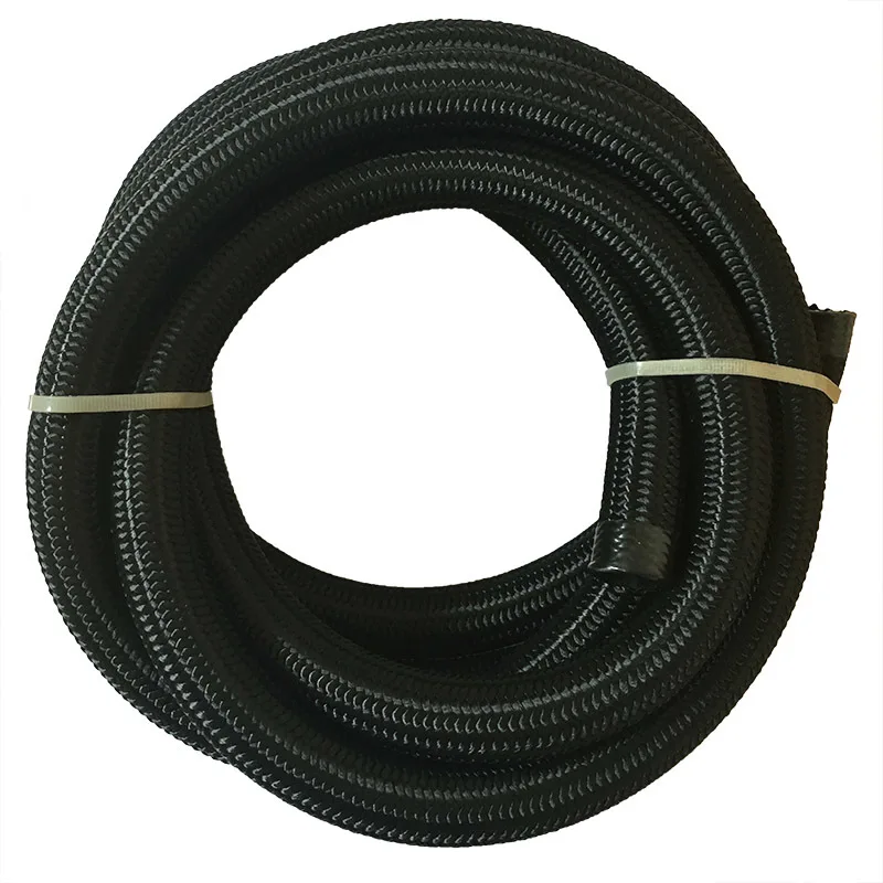 

5M AN12 Black Racing Hose Nylon-Stainless Steel Hose Fuel Line Universal Oil Cooler Hose Pipe