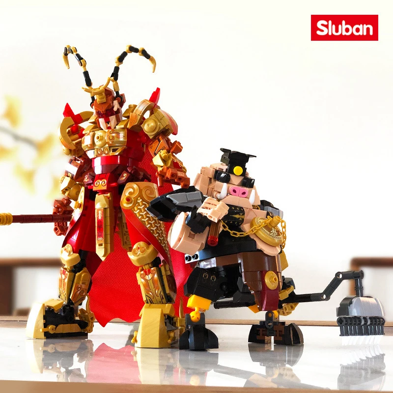 MOC Monkey King Warrior Mech Sun Wukong Monkie Mecha Figures City Building Blocks Demon Bull King Bricks Set Toys For Kid Gift