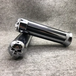 Skull Bar End Motorcycle Hand Grips Aluminum 25MM Motorbike Handlebar For Honda Shadow 600 750 1100 VTX 1300 1800 GL1200