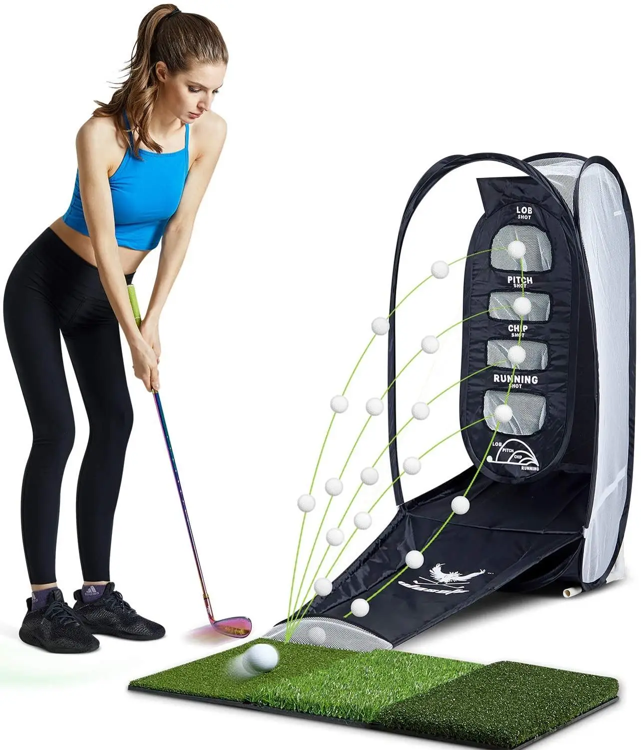 Golf hitting net hitting mat  Indoor And Outdoor Portable swing trainer