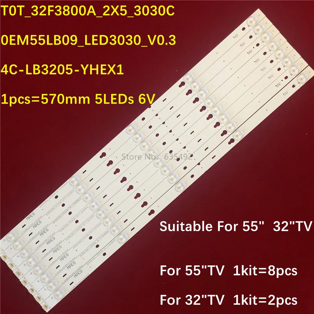 LED strip 5lamps 0EM55LB09_LED3030_V0.3 TOT-32F3800A-2X5-3030C-V  For LE55D8600 L55F3800A L55F3303B D55A710 LD55A810L 55S100