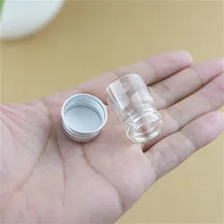 50 PCS/lot 22*30mm 5ml Tiny Glass Jars Bottles Silver Screw Cap storage jar Mini Containers GLASS transparent Vial Bottles