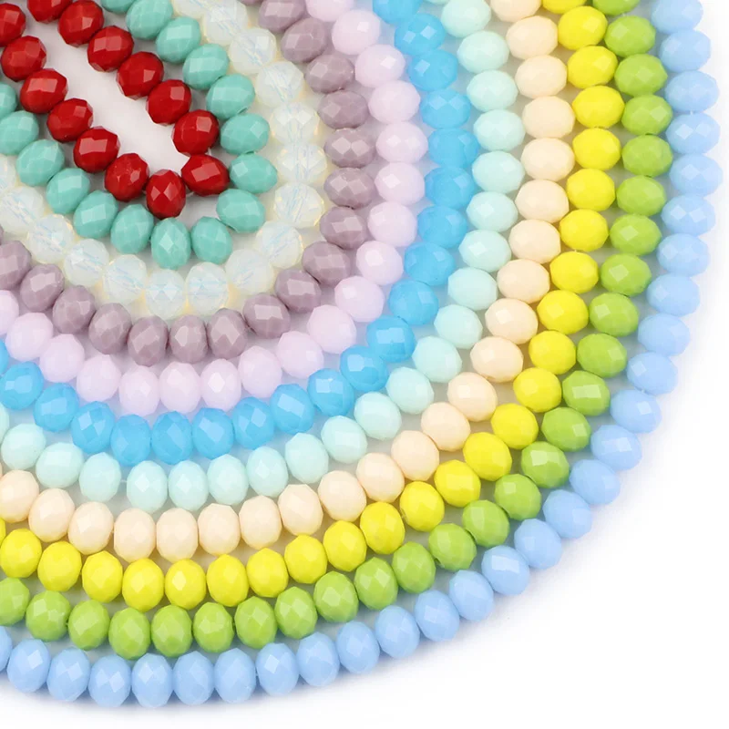 JHNBY Flat Round Faceted Austrian crystal beads ball 8x6mm 30pcs Ceramic color Loose beads jewelry making bracelets necklace DIY