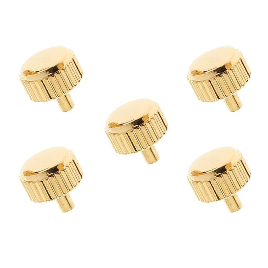 5PCS Steel Watch Crown Golden Steel Durable to Use for Watch Repair, DIY Assembly