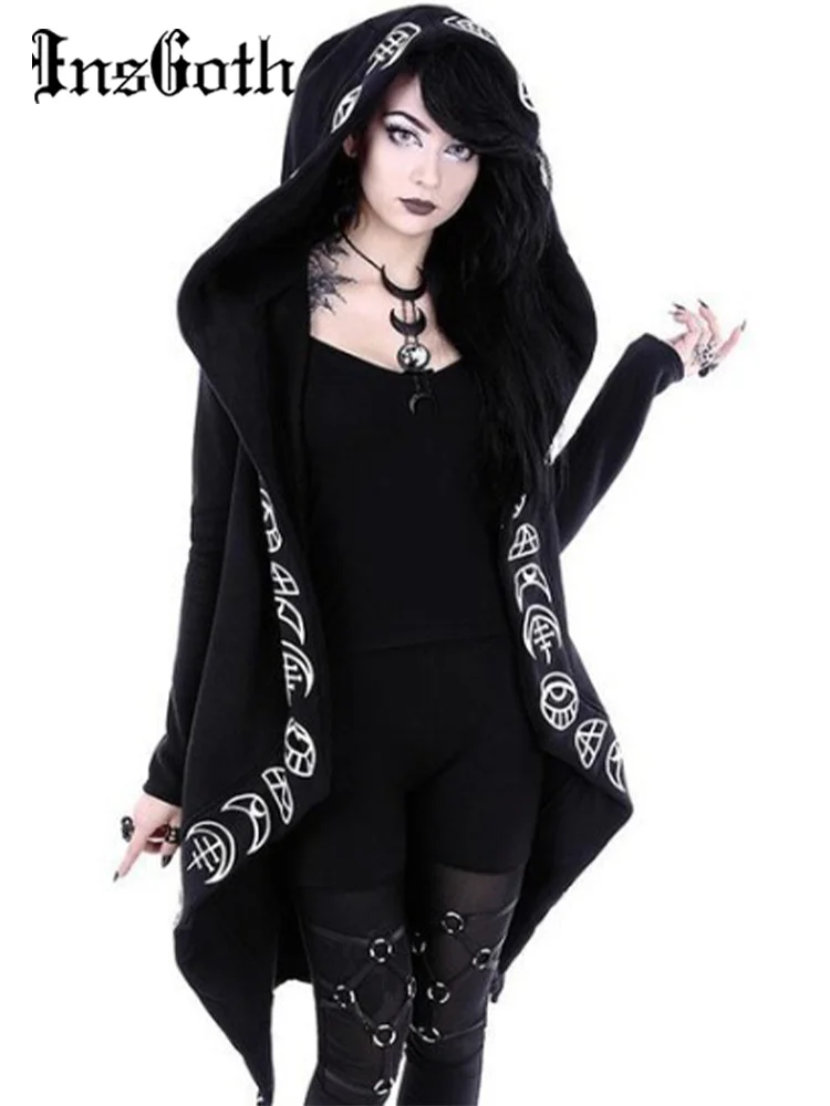 

InsGoth Gothic Punk y2k Print Sweatshirt Genshin Impact Stitch Hoody Grunge Autume Winter Witchcraft Women Oversized Hoodies