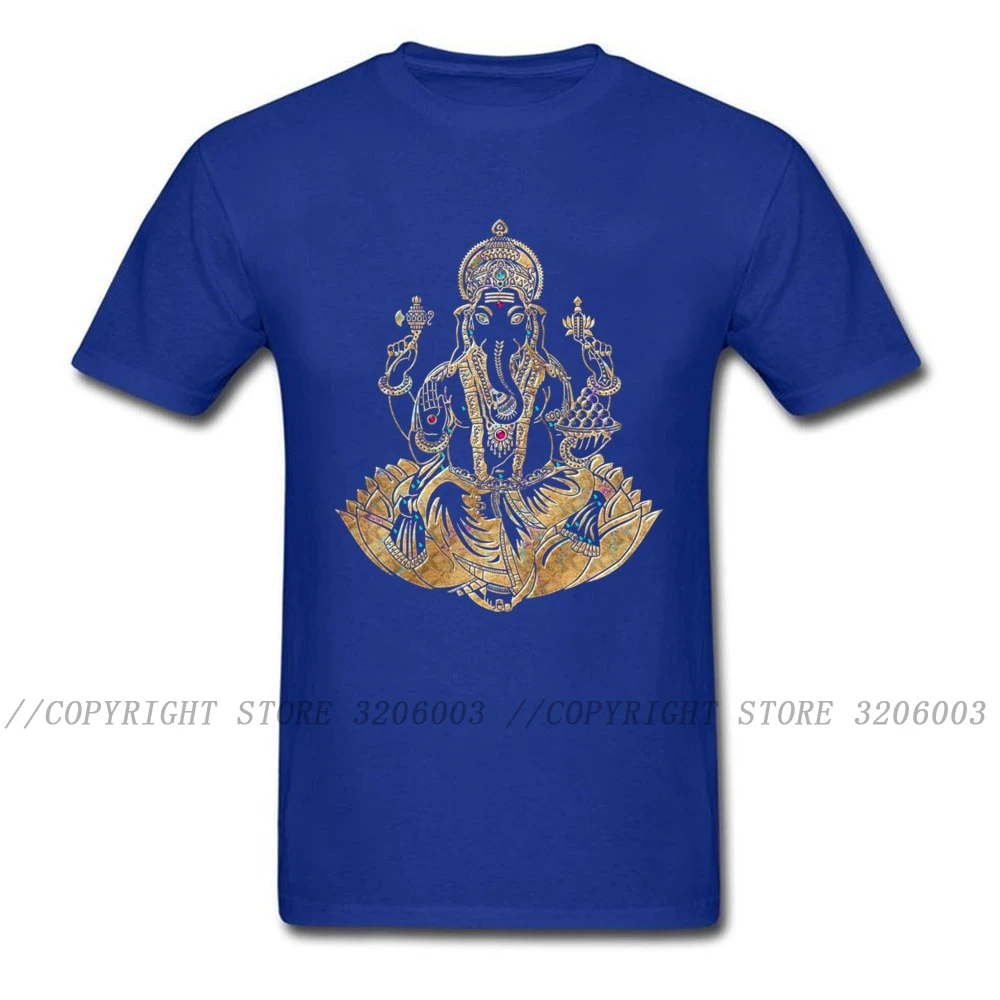 Fashion 2024 Golden Ganesha Men T-shirt Stylish Indian God Digital Print Male Family Gift T Shirt Father's Day Tshirt