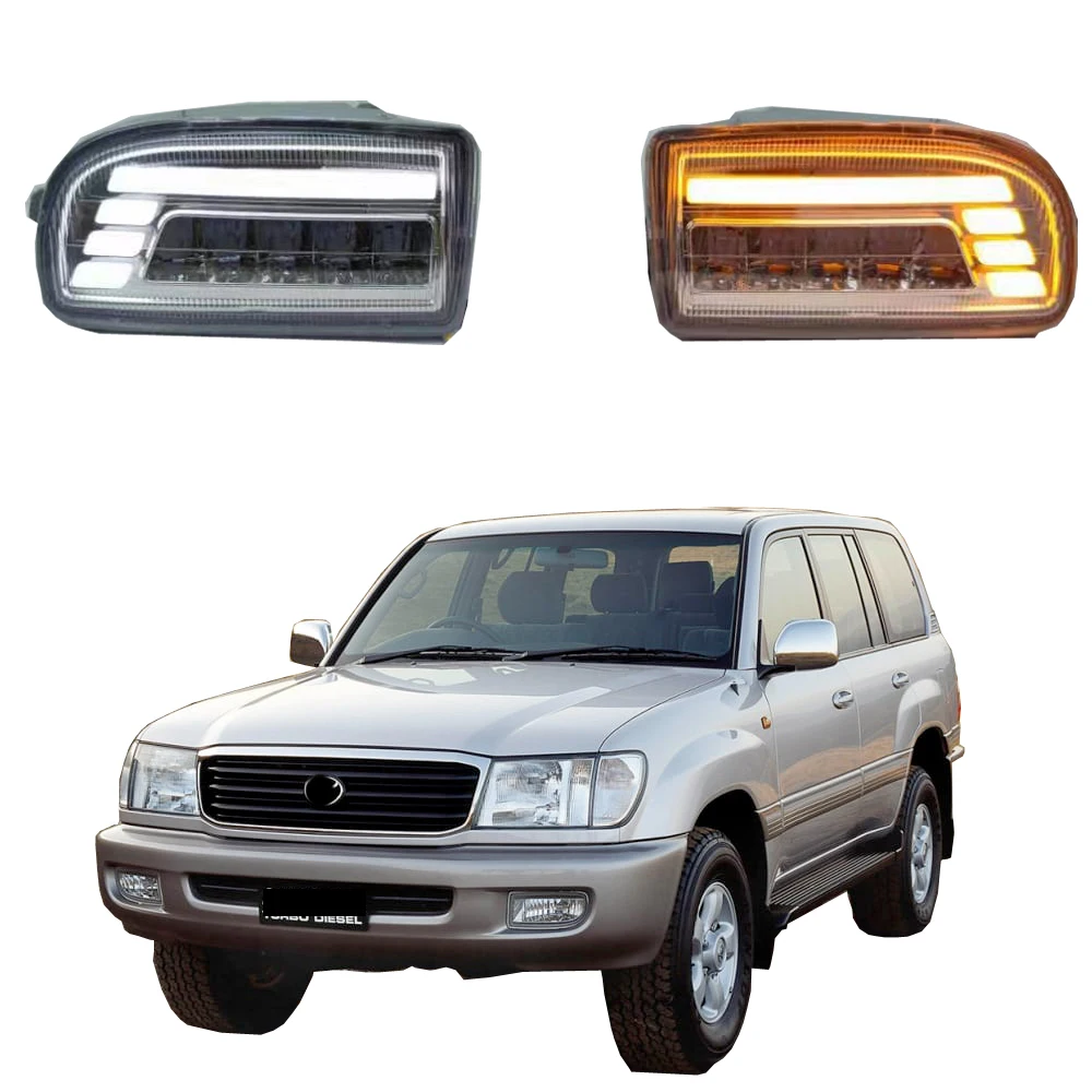 2pcs LED Front Fog Lamp Daytime Running Light  For Toyota Land Cruiser 100 LC100 FJ100 1998 -2007 Accessories