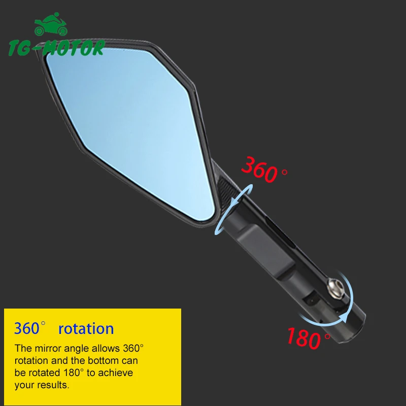 TG-Motor For Honda Kawasaki Yamaha Suzuki Vespa Universal Motorcycle Rear View Mirrors Rearview Handlebar Mirror CNC Accessories