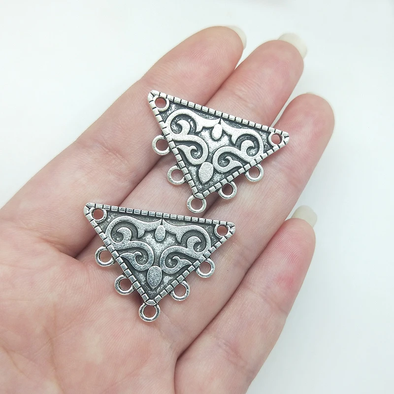 2021 New Fashion 23*33mm 6pieces/bag Zinc Alloy Porous Connector Charms Linker for DIY Necklace Earring Jewelry Accessories