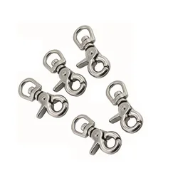 5PCS Trigger Clip Hook Stainless Steel 316 Swivel Spring Eye Snap 65mm Snap Hook