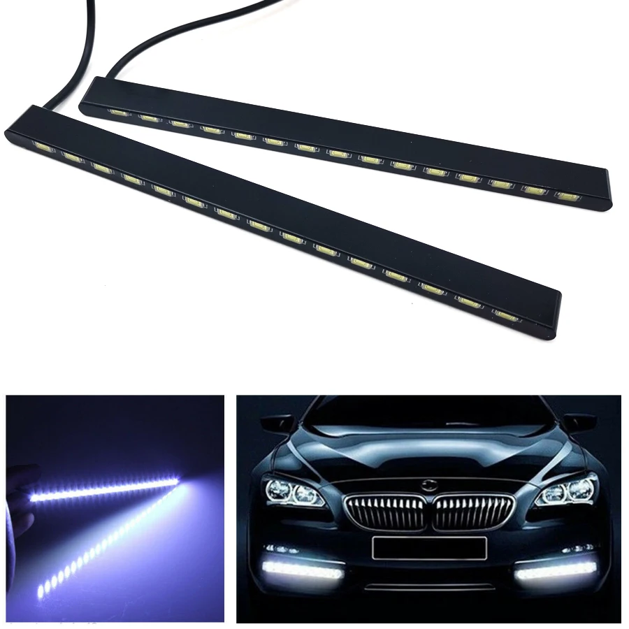 

2Pcs x Ultra-Slim Car Truck DRL LED Fog Signal Light Daytime Running Lamp Waterproof