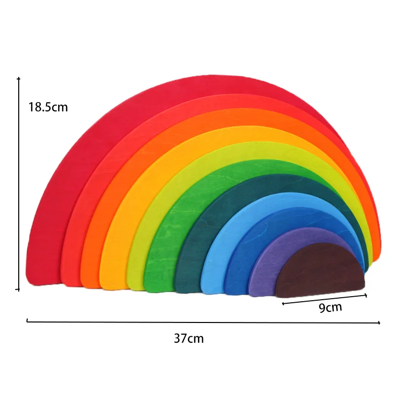 Houten Regenboog Blokken Hout Stapelen Speelgoed Grims Regenboog Hout Bouwstenen Regenboog Stapelen Kids Montessori Educatief Speelgoed