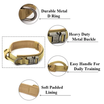 Dog Training Collar Adjustable Tactical Dog Collar And Leash Set Control Handle Pet Lead Collar For Small Big Dogs 3