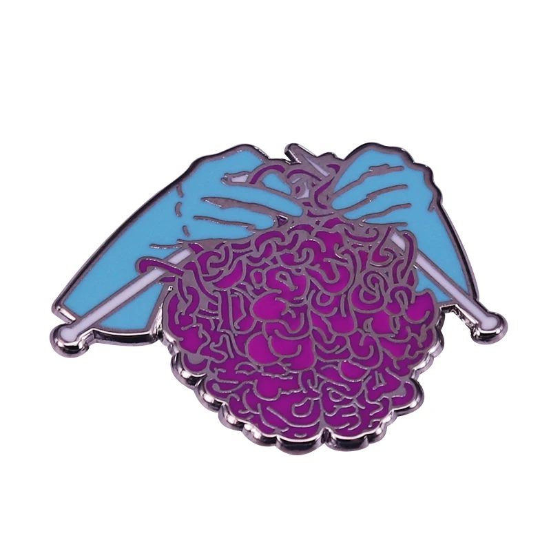 Cute Knitting A Brain Enamel Pin Brooch The mind is what we painstakingly do ourselves. And not what we were born with!