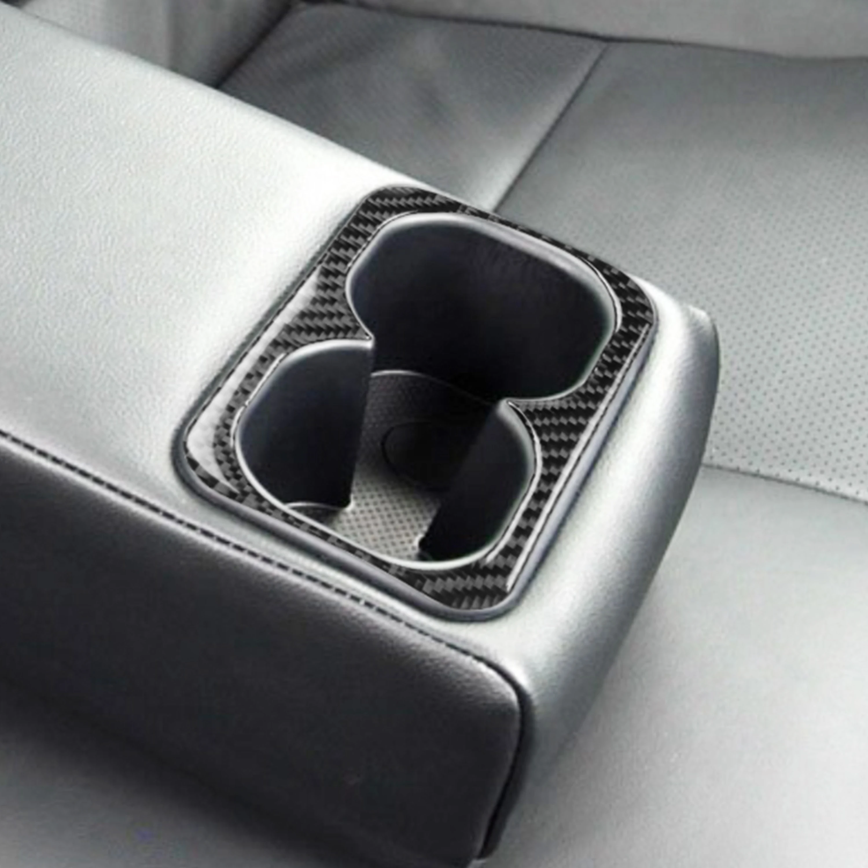 For Mitsubishi Lancer EVO X MR 2008-2015 Rear Seats Cup Holder Armrest Frame Carbon Fiber Sticker Trim Vehicle Car Accessories
