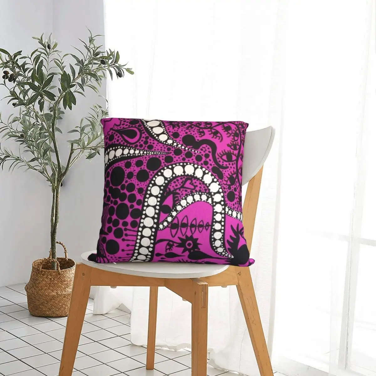 Yayoi Kusama Violet Pillow Case Abstract Dots Pumpkin Polka Pop Aesthetic Cushion Covers Vintage Decor Pillowcover for Home