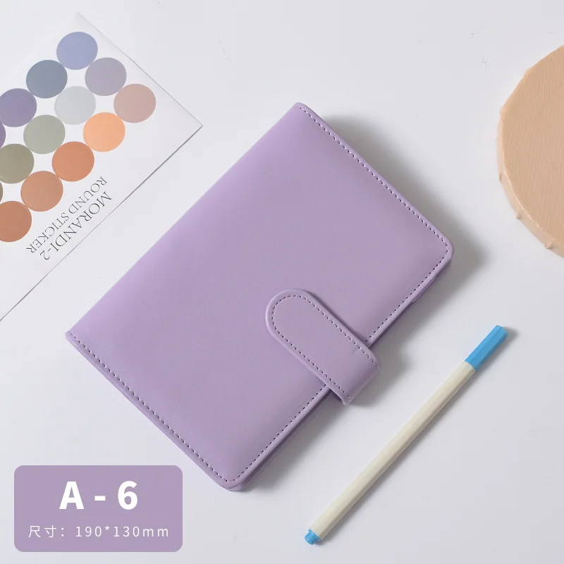 Macaroon Color A6/A5 PU Leather DIY Binder Notebook Cover Diary Agenda Planner Paper Cover School Stationery