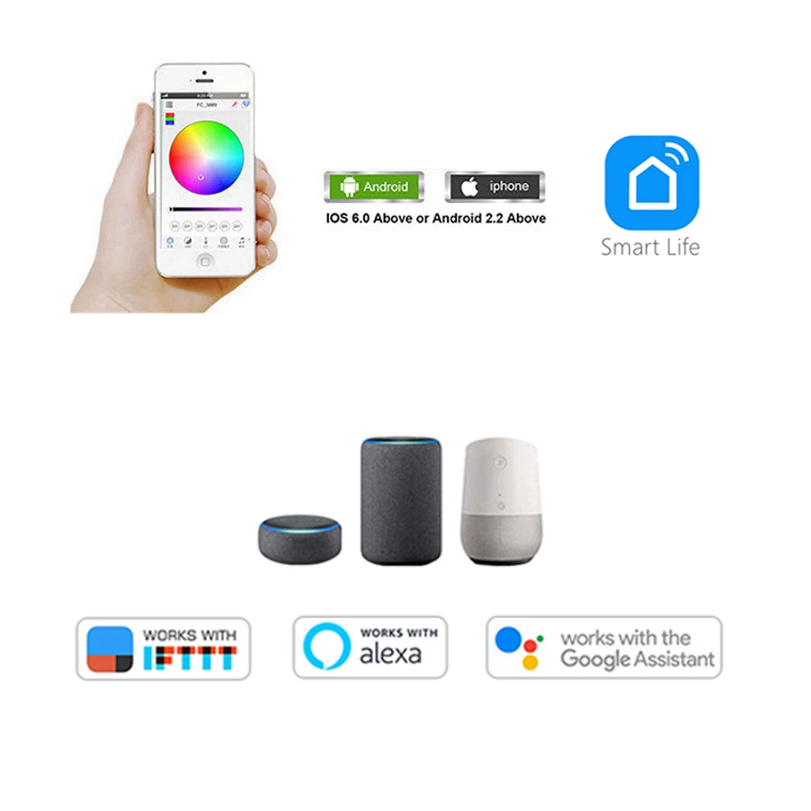 Controlador RGB para tira de luces LED, DC5-24V con WiFi, Control remoto para SMD5050 2835, funciona con Alexa y Google Home