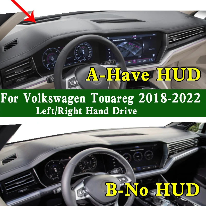 For Volkswagen VW Touareg CR7 2018-2022 Dashmat Dashboard Cover Instrument Panel Pad Dash Mat Anti-Dirt Proof Ornaments