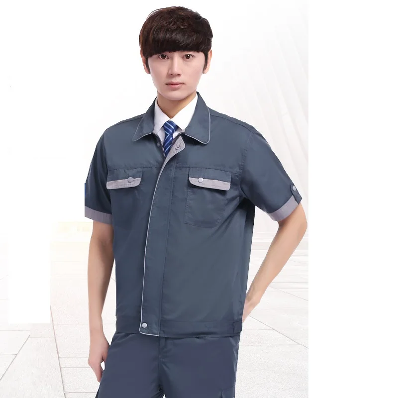 Summer Labor Work Clothing Men Women Food Process Durable Installation Uniform Auto Repair Workshop Mechanical Electric Coverall