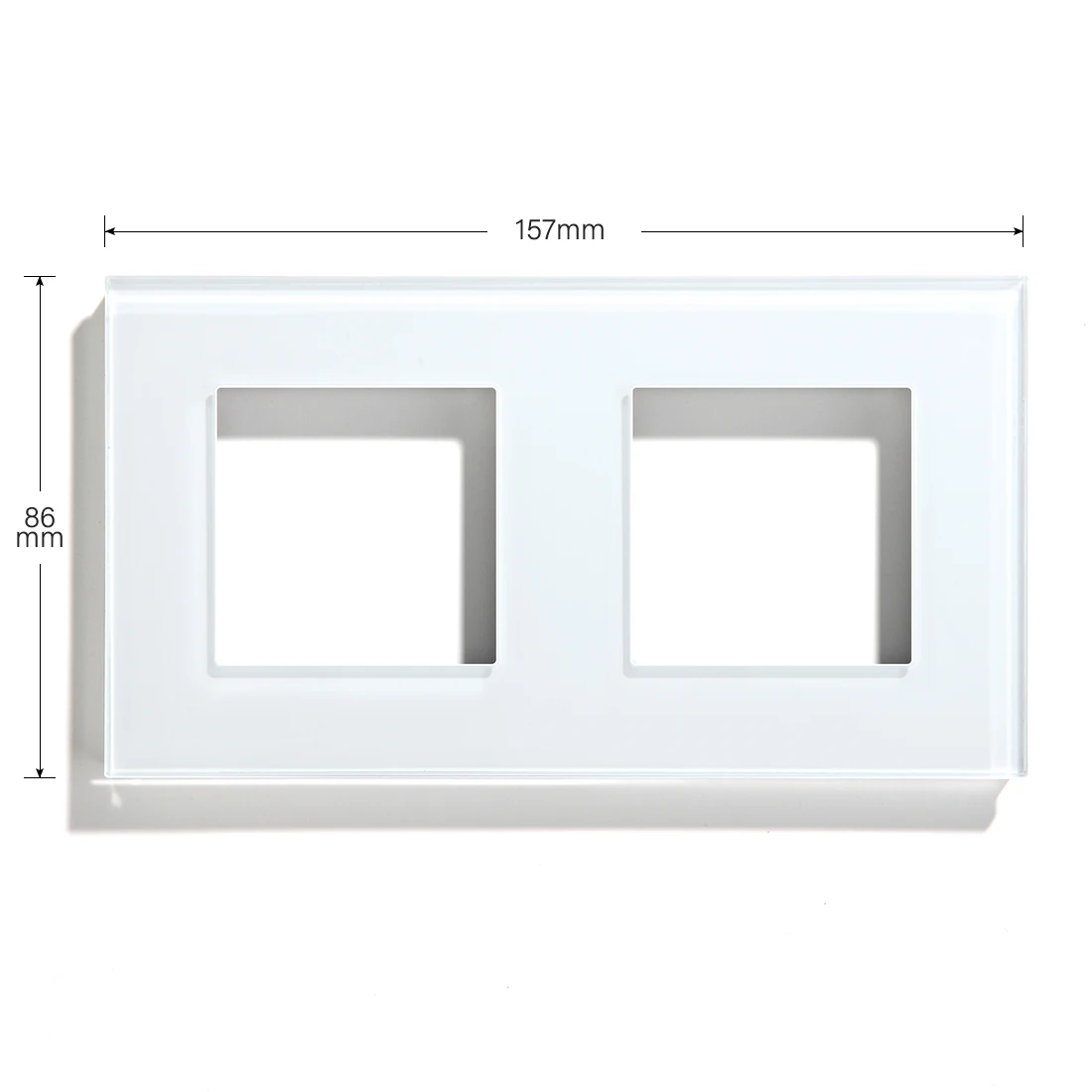 BSEED EU UK Standard 157mm Pearl Crystal Glass Double Frame White Black Glod for Wall Socket DIY Part Home Improvement