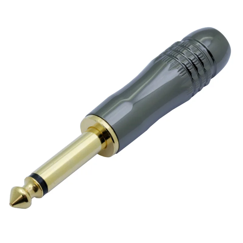 Imagem -02 - Conector de Cabo de Áudio 10 Pol. de Cobre 6.35 mm Conector Mono Banhado a Ouro Pol.