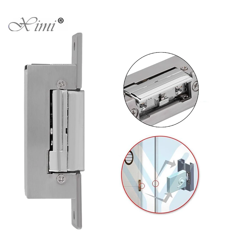 European Electric Strike Door Lock Adjustable Electric Strike Locks Durable Lock Tongue Access Control Locks​ Double Unlock Mode