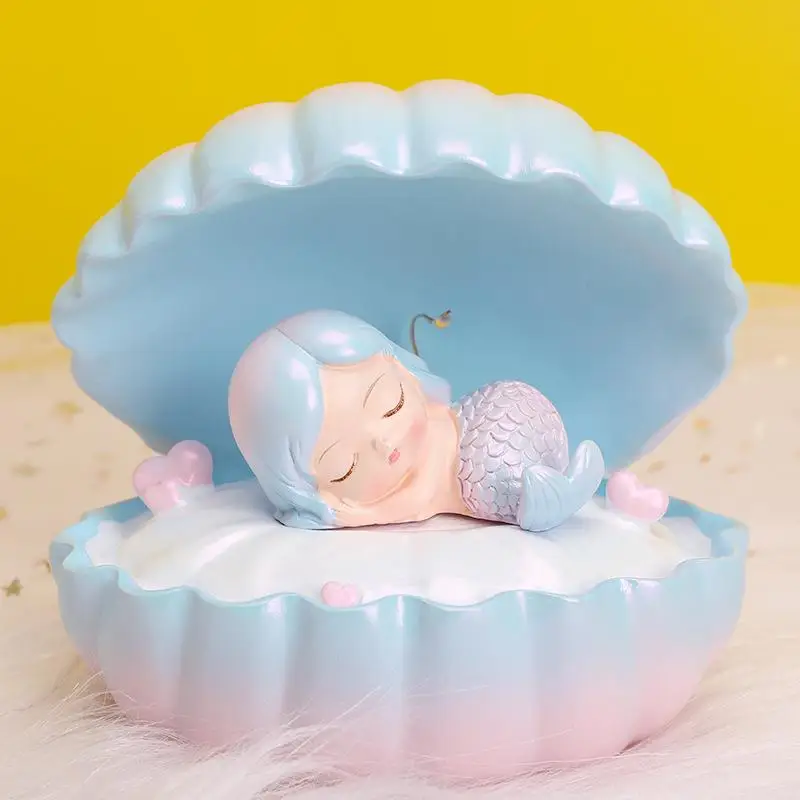 1pc Mermaid Night Lamp Shell Small Night Lamp Ornament Girl Dream Shell Lamp Fairy Nightlight Night Lamp Crafts Children Sleep