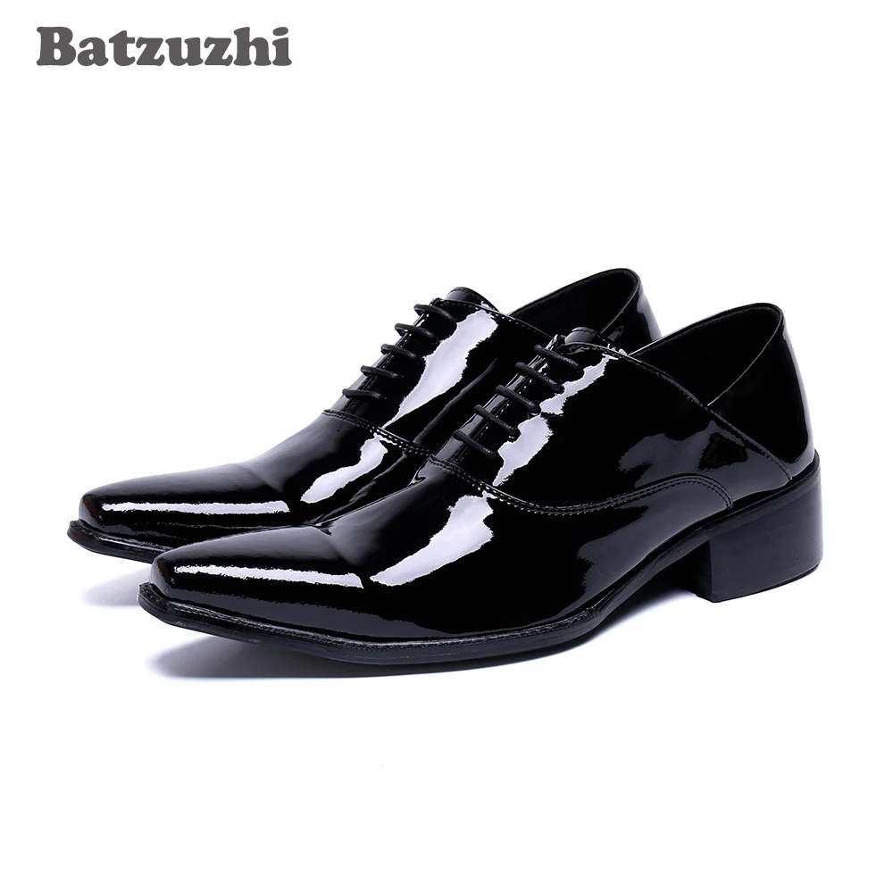 

Batzuzhi Handmade Men Shoes Pointed Toe Black Formal Leather Dress Shoes Oxfords Lace-up Zapatos Hombre, Big Sizes 38-46!