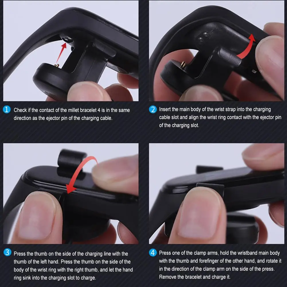 สายชาร์จอย่างรวดเร็วสำหรับ Xiaomi Band 4สร้อยข้อมือ Clip-On ประเภทโดยไม่ทำร้ายหน้าจอ USB ชาร์จสายเคเบิลอะแดปเตอร์สำหรับ MI Band 4