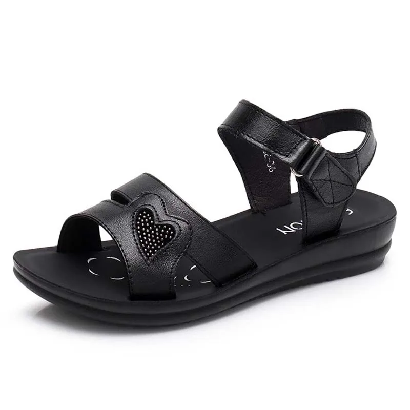 MVVJKE big size fashion summer new shoes woman casual sandals women comfortable genuine leather shoes women mother`s shoes