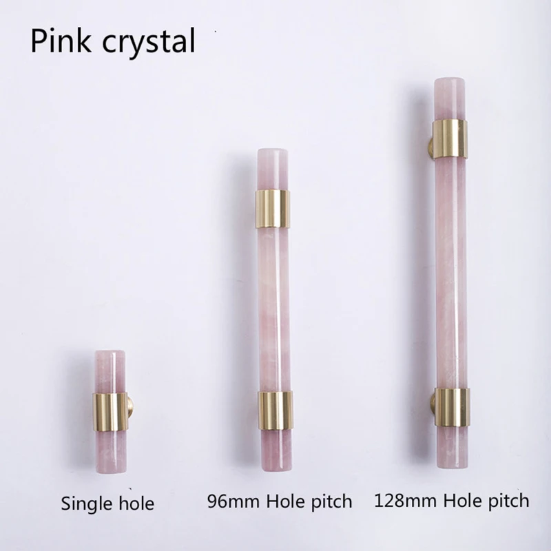 Natural Marble/Crystal T brass Bar Cabinet handle and Knobs  bedroom  Cupboard Door Pulls Furniture Handle Dresser knob Hardware