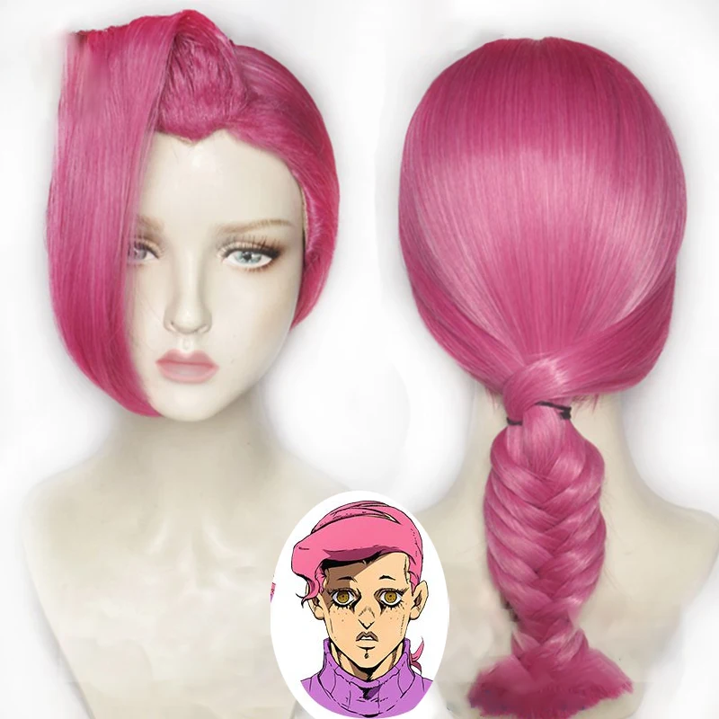 Anime JoJo bizarre adventure Vinegar Doppio Wigs Heat Resistant Cosplay Costume hairwear Wig + Wig Cap