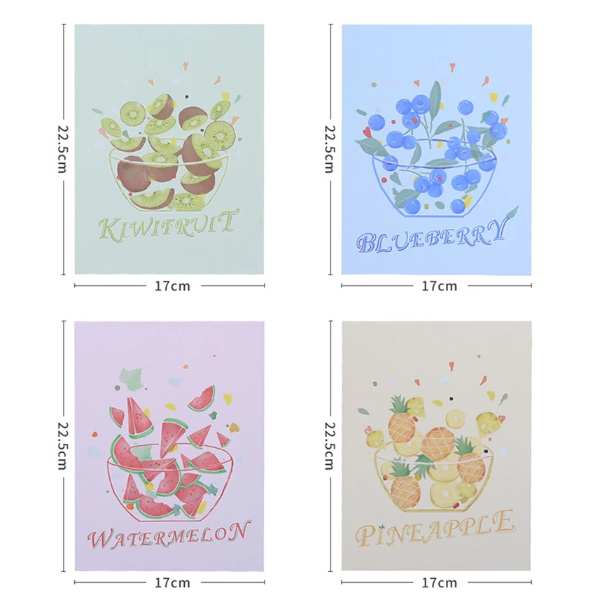 Único lado quadrado flip espelho de vestir bonito frutas dobrável desktop maquiagem espelho portátil cosméticos beleza espelho maquiagem ferramentas