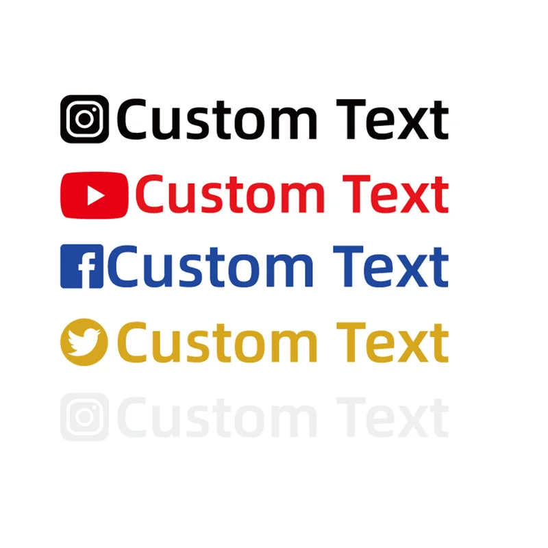 Custom Text Stickers For Instagram Twitter YouTube Facebook  and So On  Decals car Rear Windshield Motorbike Drop Shipping