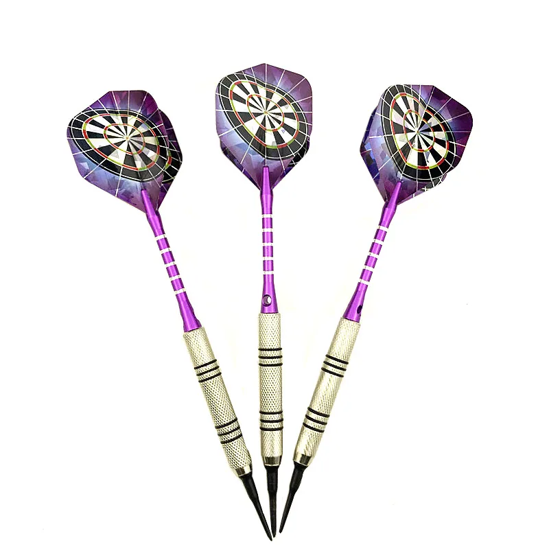 New 3 Piece / Set 14g Professional Silver Plated Soft Tip Darts Flight Sports Darts Axis