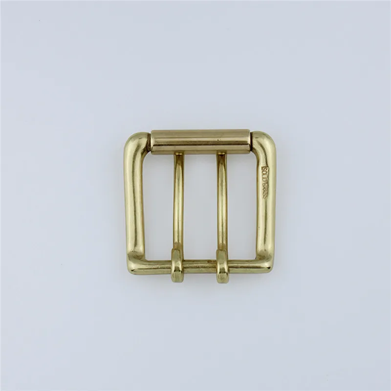 Solid Brass Roller Belt Buckle for Men Leather Craft Hardware Double Pins BOR Finish 38mm Accessories
