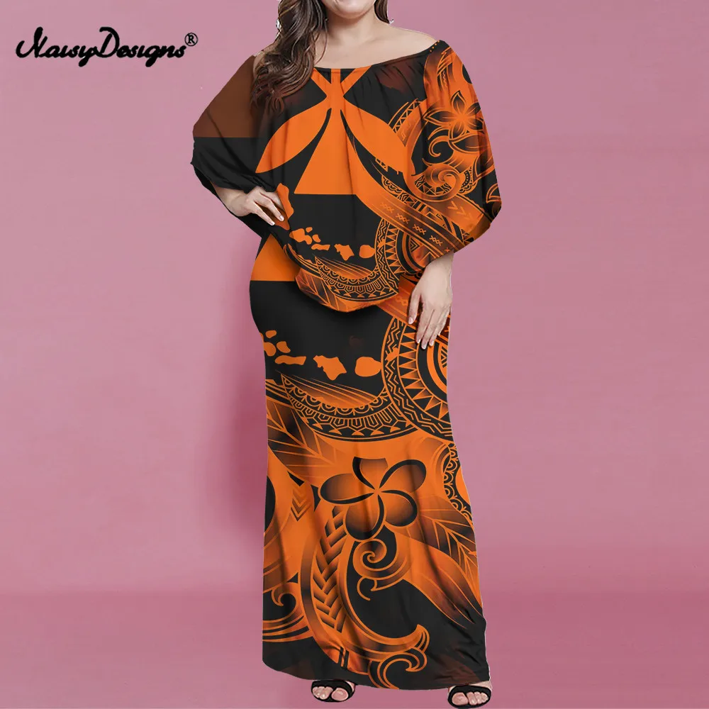 

Noisydesigns 4XL Women Dresses Summer 2022 Elegant Orange Boho Plumeria Floral Prints Female Bodycon Sexy Dropshipping
