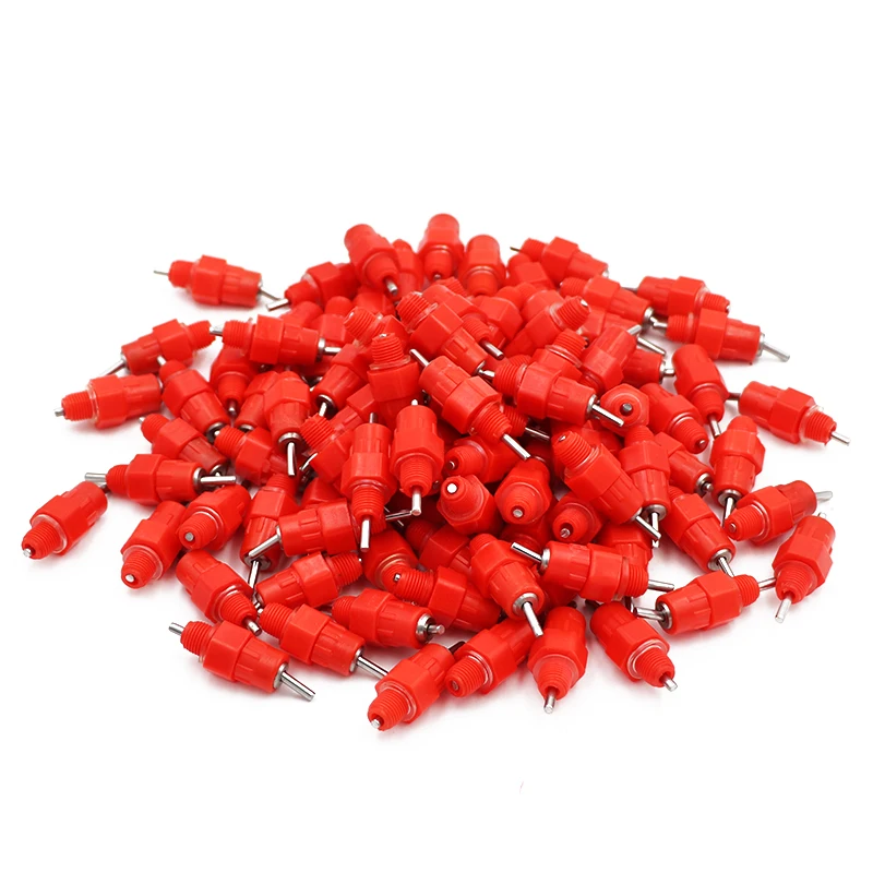 50/100 Pcs Poultry Water Nipple Chicken Drinkers Waterer 360 Angle Poultry Supplies Drinking Tools Poultry Farming Supplies