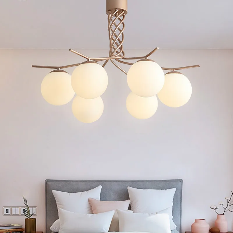 Living room lamp simple modern atmospheric chandelier nordic romantic bedroom ceiling lamp rotating lamp pole lamp LB031806